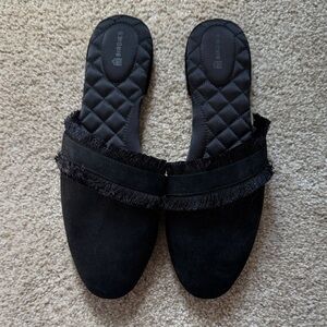 Birdies Black Fringed Mules
